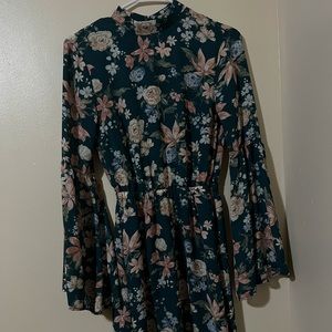 Green floral dress